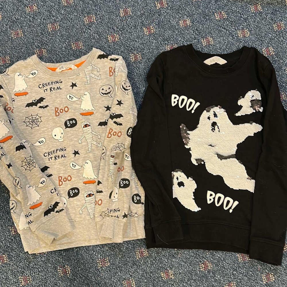 Two cute Halloween sweatshirts from H&M kids sz 8-10